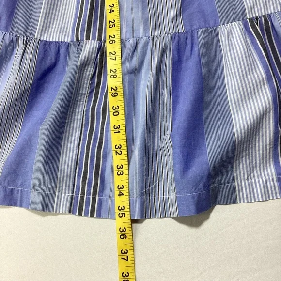 GAP Blue Striped Tiered Mini Dress - Picture 11 of 14
